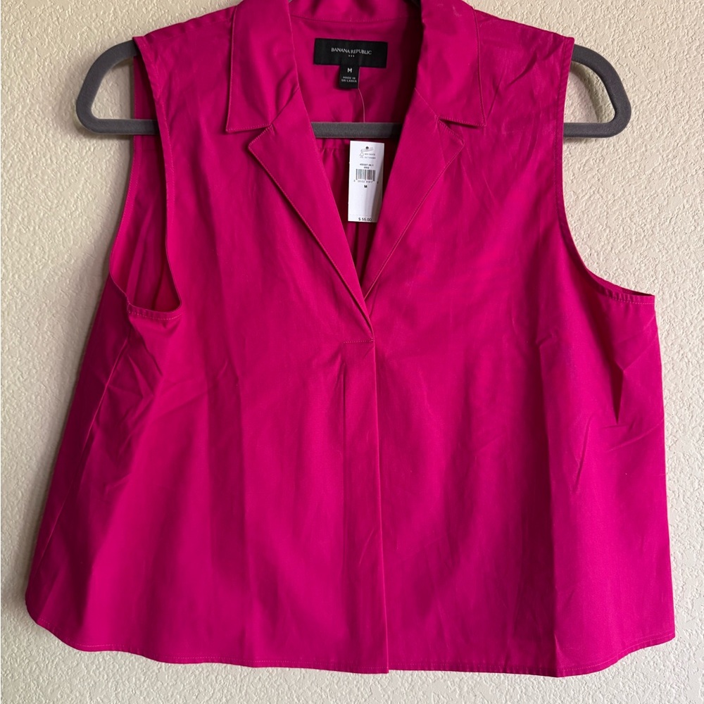 Banana Republic Fuchsia Sleeveless Button Down Shirt